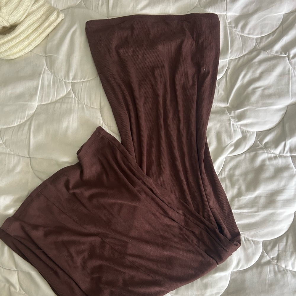 Strapless Ribbed Maxi Dress